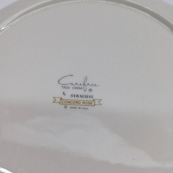 Syracuse China Concord Rose Plate 8.25" Blue Floral Vintage USA Dinnerware - Picture 5 of 6